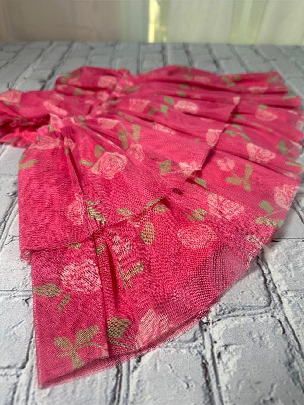 First Impressions Floral Tiered Dress with Diaper Cover Pink infant 3-6 months - Picture 4 of 12